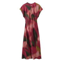 TRAFZA-Vestido largo con estampado para mujer, prenda de manga corta con cuello redondo y botones en la espalda, elegante y ajustado, para verano - details 19