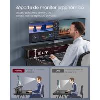 Escritorio de Juegos con Luces LED y Enchufes Mesa de Oficina Dormitorio para 2 Monitores - details 26