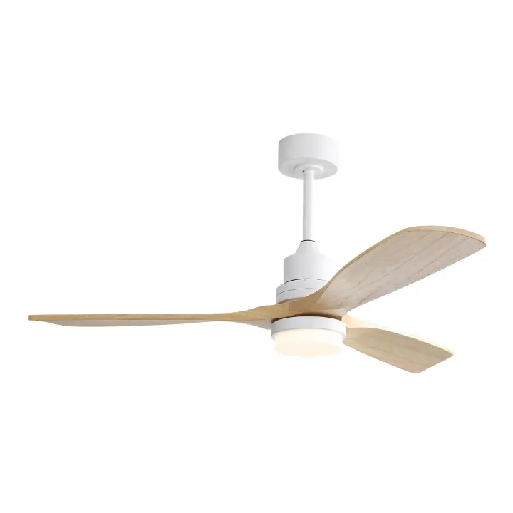 Ventilador de techo de 52 pulgadas con luz LED regulable, control remoto de 6 velocidades, 3 aspas de madera y motor DC reversible - 1