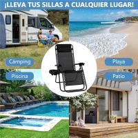 Plegables,Tumbonas Jardin Exterior Silla de Playa con Portavasos y Reposacabezas,Silla de Playa Ajustable para Jardín,Playa,Piscina,Terraza,Carga de 150 KG (Azul 1 Tumbonas) - details 7