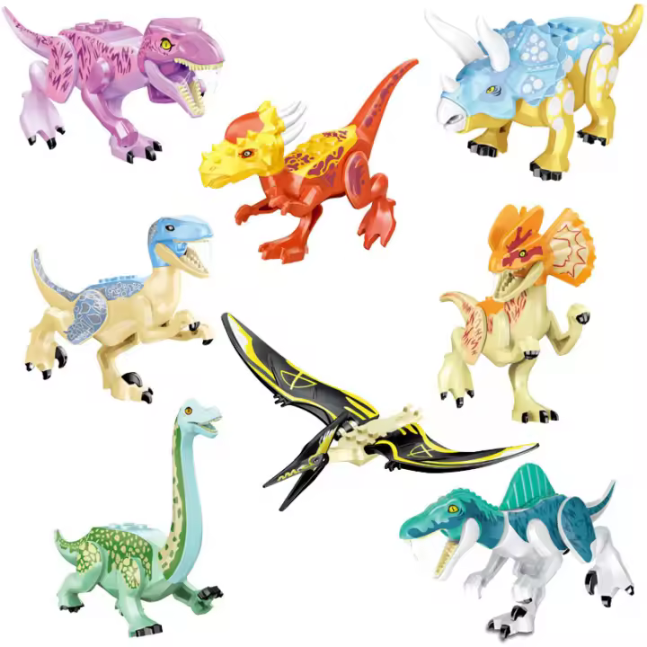 Bloques de Construcción de Dinosaurios Jurásicos Figuras de Acción T-rex, Velociraptor, Brachiosaurus, Stygimoloch Regalo de Juguete para Niños - 1