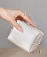 Bolsa de Maquillaje Impermeable de Cuero PU Color Sólido, Tamaño Pequeño, Ideal para Viajes - details 1