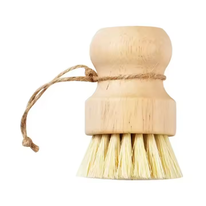 Cepillo de limpieza de bambú para cocina - Cepillo natural para lavar ollas y platos delicados para el hogar - 1