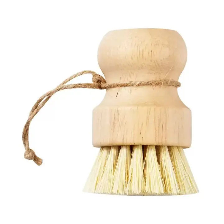 Cepillo de limpieza de bambú para cocina - Cepillo natural para lavar ollas y platos delicados para el hogar - 1