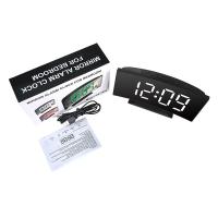 Reloj de pantalla curva, despertador Led Digital con pantalla de temperatura, reloj de espejo grande, mesita de noche - details 3