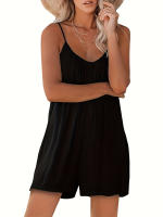 Mono informal con bolsillos para mujer, camiseta sin mangas para primavera y verano - details 2