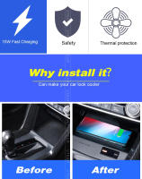 Cargador inalámbrico QI para coche, adaptador de placa de carga rápida para teléfono, modificación Interior para Honda Civic FC - details 1