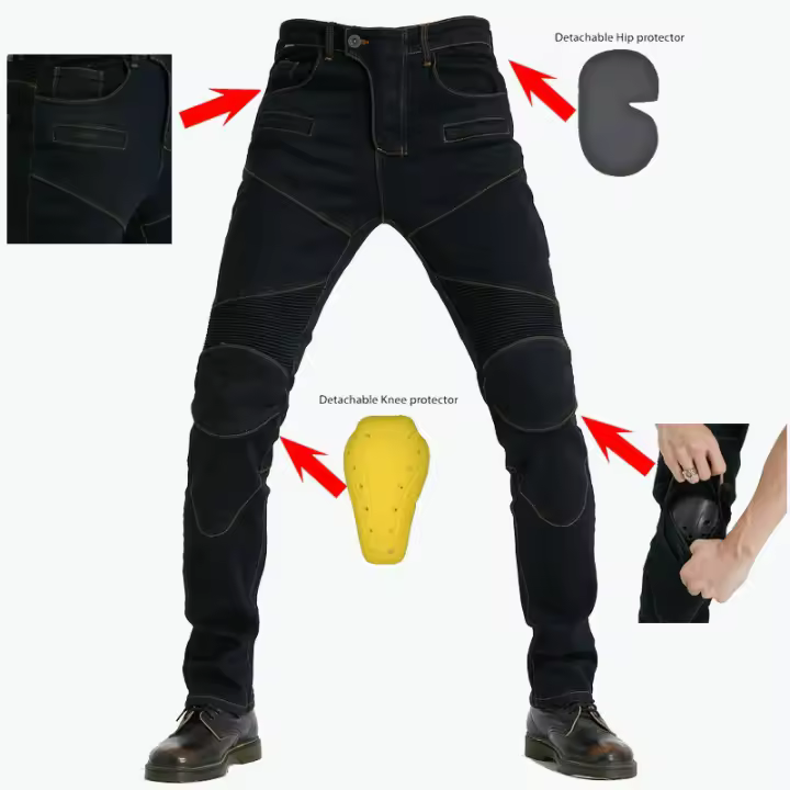 Pantalones vaqueros de motocicleta para hombre, equipo de protección, pantalones de moto de turismo - 1
