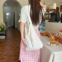 Bolso de hombro de encaje bordado con agujeros, bolso de mano tejido de gran capacidad para mujer, bolso cruzado ligero bohemio - details 3