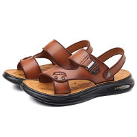 Sandalias de hombre, zapatos de playa de piel de vaca de primera capa, sandalias de cuero de moda casual para hombre, extra grandes - details 1