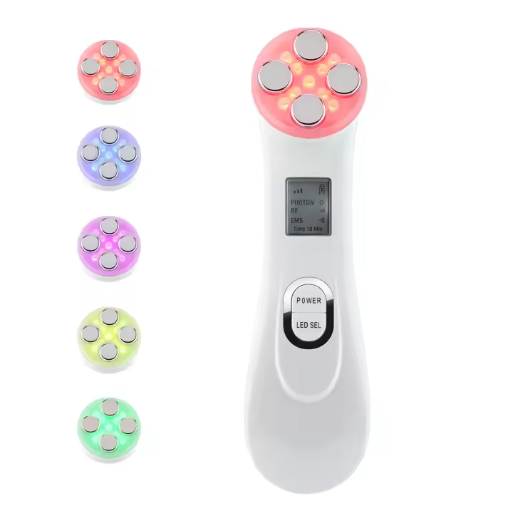 Masaje Facial de radiofrecuencia, máquina de estiramiento Facial, therapy de fotones Led, Device de Belleza antiarrugas de microcorriente - 1