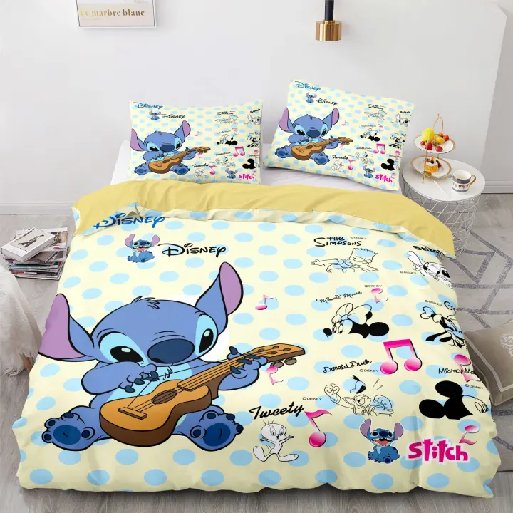 Juego de Ropa de Cama de Dibujos Animados Lilo & Stitch Funda de Edredón Cómoda Funda de Almohada - 1