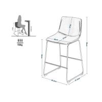 EUGAD Taburetes Altos de Cocina, Set de 2 Taburetes Barra Bar con Respaldo