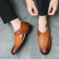 Sandalias formales italianas para hombre, zapatos de vestir informales de cuero Pu, estilo para caminar al aire libre, novedad de 2025 - details 4