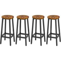 Sillones de Bar de Metal Altos Estilo Industrial para Cocina 29x29x70CM Marrón Rústico - details 0