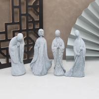 Estatua de piedra de Buda, monjes budista pequeño, figuritas de budismo tibetano, adorno de jardín Zen, meditación, decoración del acuario del hogar - details 1