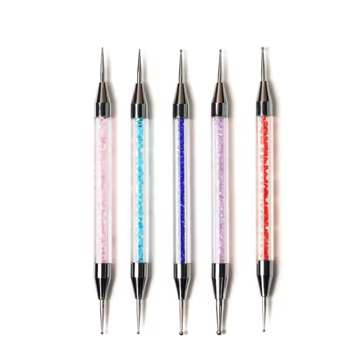 Pincel de Puntos KADS para Arte de Uñas con Cabeza Doble Herramienta de Pigmentación para Manicura Dibujo de Flores y Cristales Juego de  5 Piezas - 1