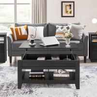 Mesa de Café de Madera Elevable Diseño Moderno para Sala Tamaño 104,5 x 49,5 x (49-61,5) cm Gris - details 12