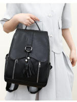 Mochila de piel sintética para mujer, con borla Bolso pequeño, informal, vintage, rosa, azul y negro - details 19