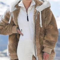Chaqueta de lana cálida y holgada para mujer, talla grande, nueva, con capucha - details 5