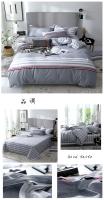 Juego de cama a cuadros, funda de edredón, sábana y funda de almohada, tamaño doble, queen y king, Simple, 3/4 - details 22