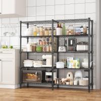 Estanterías de Almacenamiento de 4 Niveles Estantería de Alambre Metálico para Almacenamiento Estantería Ajustable en Altura Estanterías para Despensa Estantería de Cocina, 152*35*152cm Negro - details 14