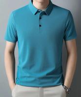 Polos hombre manga corta ropa hombre Primavera verano nuevos hombres Casual Waffle manga corta Polo moda Color sólido Top - details 1