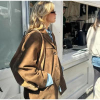 Ropa de mujer europea y americana, superventas en AliExpress, chaqueta de tela de ante Retro - details 5