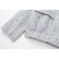 BUNO-Chaqueta Bomber con Lentejuelas para Mujer Otoño Nuevo Cuello Redondo Manga Larga Bolsillo con Solapa Lentejuelas Hilos Metálicos Decorados Estiramiento Interior Dobladillo Chaqueta Abrigo Mujer Ropa De Abrigo Elegante - details 9