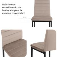 Sillas de Comedor de 4 Piezas Elegantes Resalto Alto, Asiento Ergonómico, Diseño con Costuras Decorativas Material de Piel Sintética, Estructura de Acero - details 31