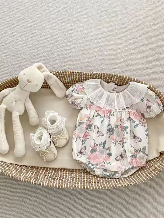 Ropa de verano para niña, Vestido de flores, cómodo y bonito para andar fuera, 2024 - 1
