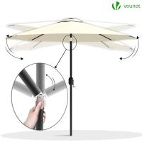 Sombrilla de Playa Grande Parasol Inclinable con Manivela Protección UV para Patio, Jardín, Piscina, Exterior Gris - details 22