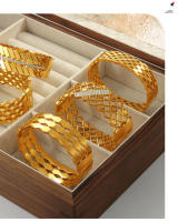 Nueva pulsera Redonda Ancha de Maple inoxidable Dorada pulsera Hueca de Mujer sin desvanecarse pulsera de muñeca Gift De Fiesta de joyería - details 6