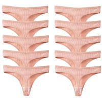 10PCS Conjunto De Bragas De Algodón Para Mujer Estilo Deportivo Y Sexy Transpirables Cómodas Y Suaves G-Strings En Rayas - details 18