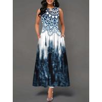 Women's Boho Long Dress Elegant Sleeveless Floral Print Casual Beach Party Summer Dress - details 4
