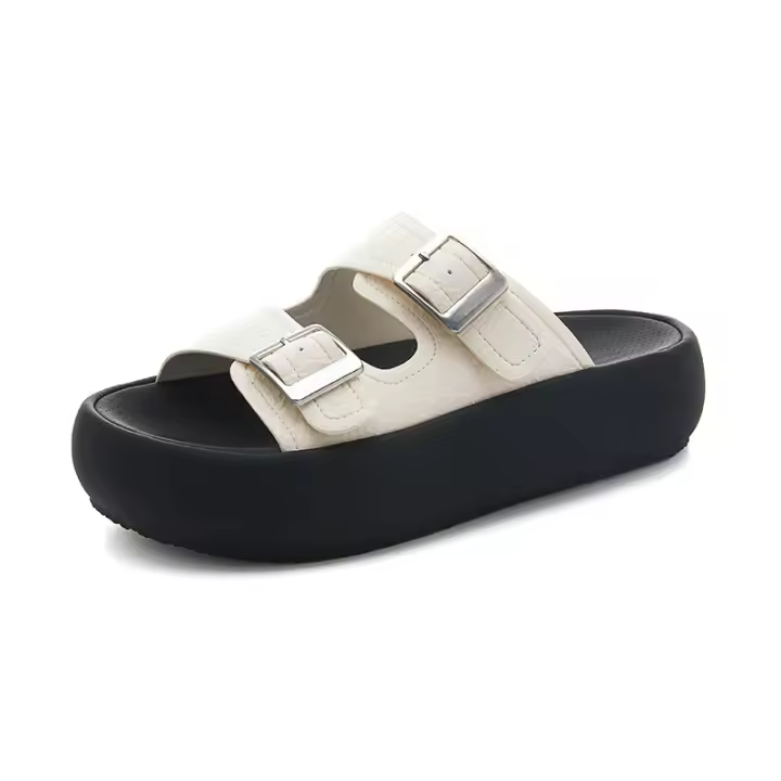 Nuevas Sandalias de Plataforma Estilo Retro de Cinturón, Abierto de Media Punta, Versátil para Moda Casual - 1