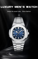 Reloj de hombre de cuarzo cuadrado de acero inoxidable con fecha - details 0