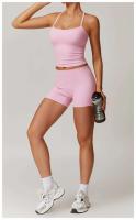 Conjunto de Yoga de Alta Cintura Top Deportivo Halter para Mujer Leggings de Cintura Afilada - details 8