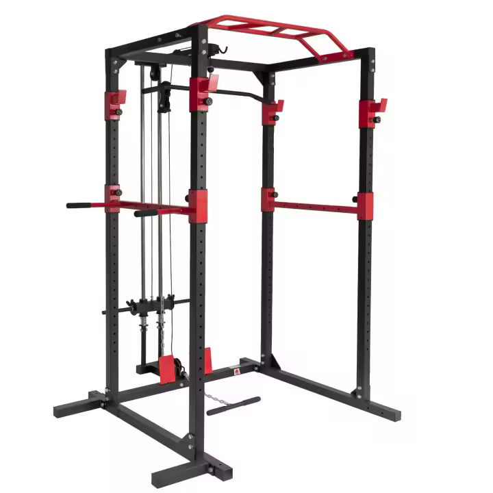 Jaula Musculacion Ajustable,Jaula de Potencia Multifuncional,Jaula de Sentadillas con Barra de Dominadas, Estación de Dips y Remo,Multipower Maquina Gimnasio Gimnasio en Casa para Entrenamiento - 1