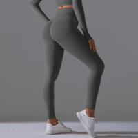 Hamidou-Pantalones deportivos de Yoga para mujer, mallas de cintura alta y caderas ajustadas, glúteos de melocotón, pantalones de Yoga desnudos de cintura alta - details 55