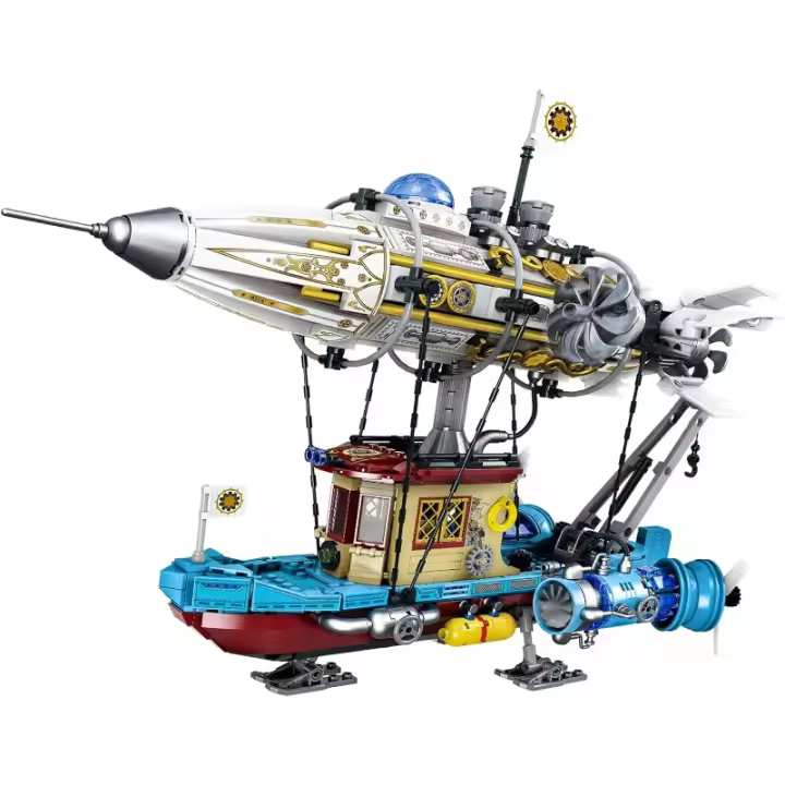 Juego de bloques de construcción, juguetes de construcción de dirigible Steampunk, modelo de bloques creativos y coleccionables, regalo para Navidad, cumpleaños, Año Nuevo (1256PCS) - 1
