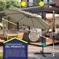 Paraguas de aluminio con manivela 300/350 cm de diámetro Protección UV Impermeable para mercado - details 45