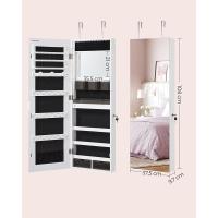 Organizador de Luces LED Armario de Almacenamiento con Espejo sin Marco y Integrado en el Maquillaje 2 Cajones, Bloqueable, Blanco JJC013W01 - details 5