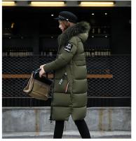 Abrigo de plumón para mujer, chaqueta de invierno con cuello de piel grande, chaqueta gruesa ajustada, Chaqueta de algodón con capucha a la moda, chaqueta larga de invierno para mujer - details 11