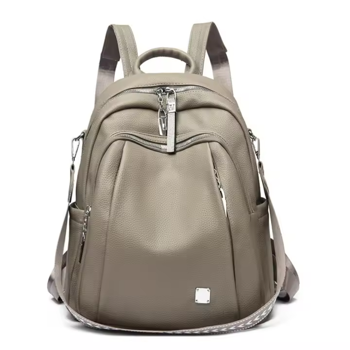 Mochila de Cuero Suave para Mujer Bolso de Hombro Único, Bolso Escolar, Bolso de Viaje de Gran Capacidad, Bolso de Ocio Versátil - 1