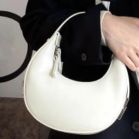 Bolso de hombro de media luna para mujer, bolso elegante informal que combina con todo, color sólido, estilo francés, Vie - details 7