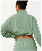 Chaqueta de Yoga de cuello alto con media cremallera para mujer, protección solar UV, ropa transpirable para exteriores, cordón con capucha, Verano - details 10