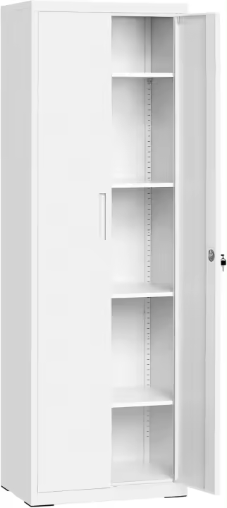 Armario de Garaje de 5 Estantes con 2 Puertas Armario de Oficina 40 x 80 x 180 cm 1 Cerradura - 1