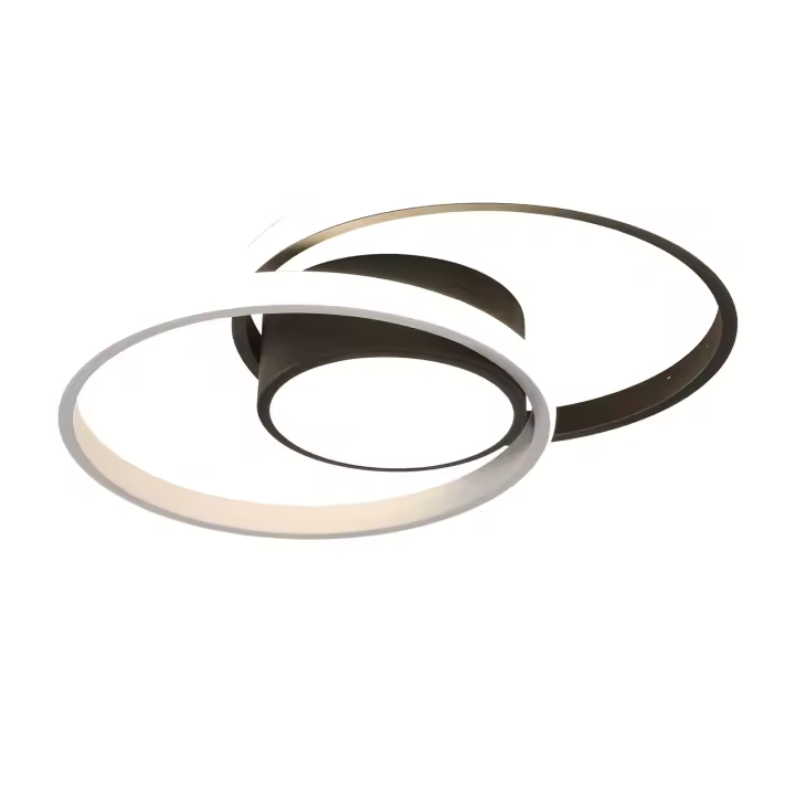 GOECO Lámpara de Techo Doble Círculo, Aluminio, Color Negro + Blanco, Tamaño 40x28,5 cm, 42W, Luz Neutra, 4500K, 220V - 1