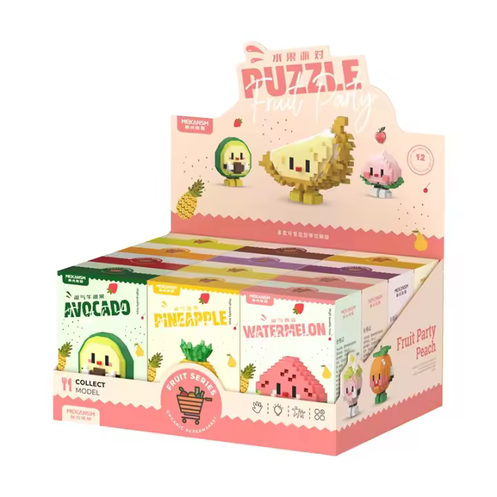 Cute Bricks Block Fruit Figurine Mini Particle Trendy Play Fruit Happy Food Set Creative Desktop Decoration With Building Blocks - 1